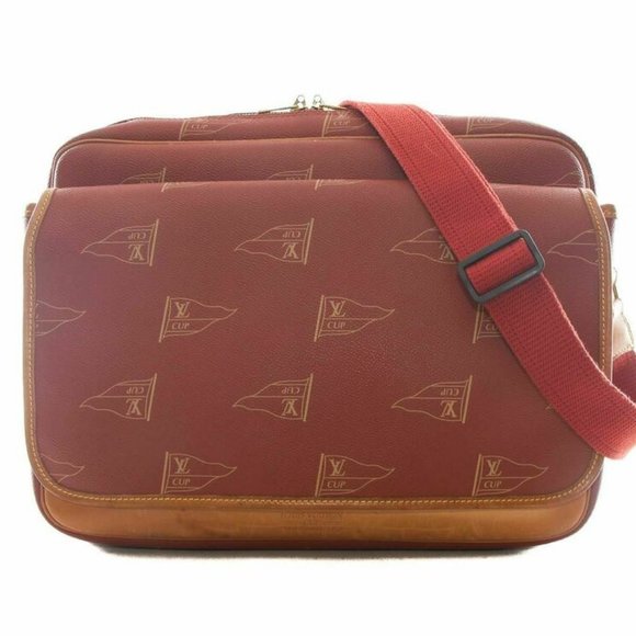 Authentic Louis Vuitton Calvi Red Canvas Messenger Bag